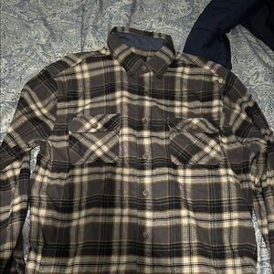 Jachs Plaid Flannel Jacket - Black and Cream